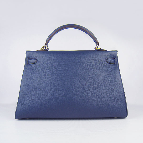 High Quality Hermes Kelly 35cm Togo Leather Bag Dark Blue 6308